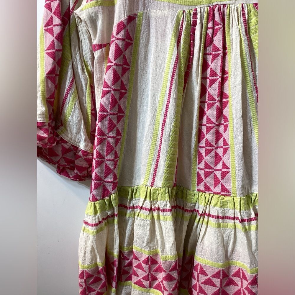 Pearl & Caviar Boho Pink Multicolor Patterned Mini Dress Size S/M NWT - Picture 4 of 11